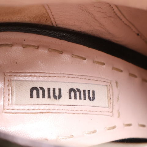 Miu Miu Black Suede and Glitter Peep Toe Booties Size 38 EUR