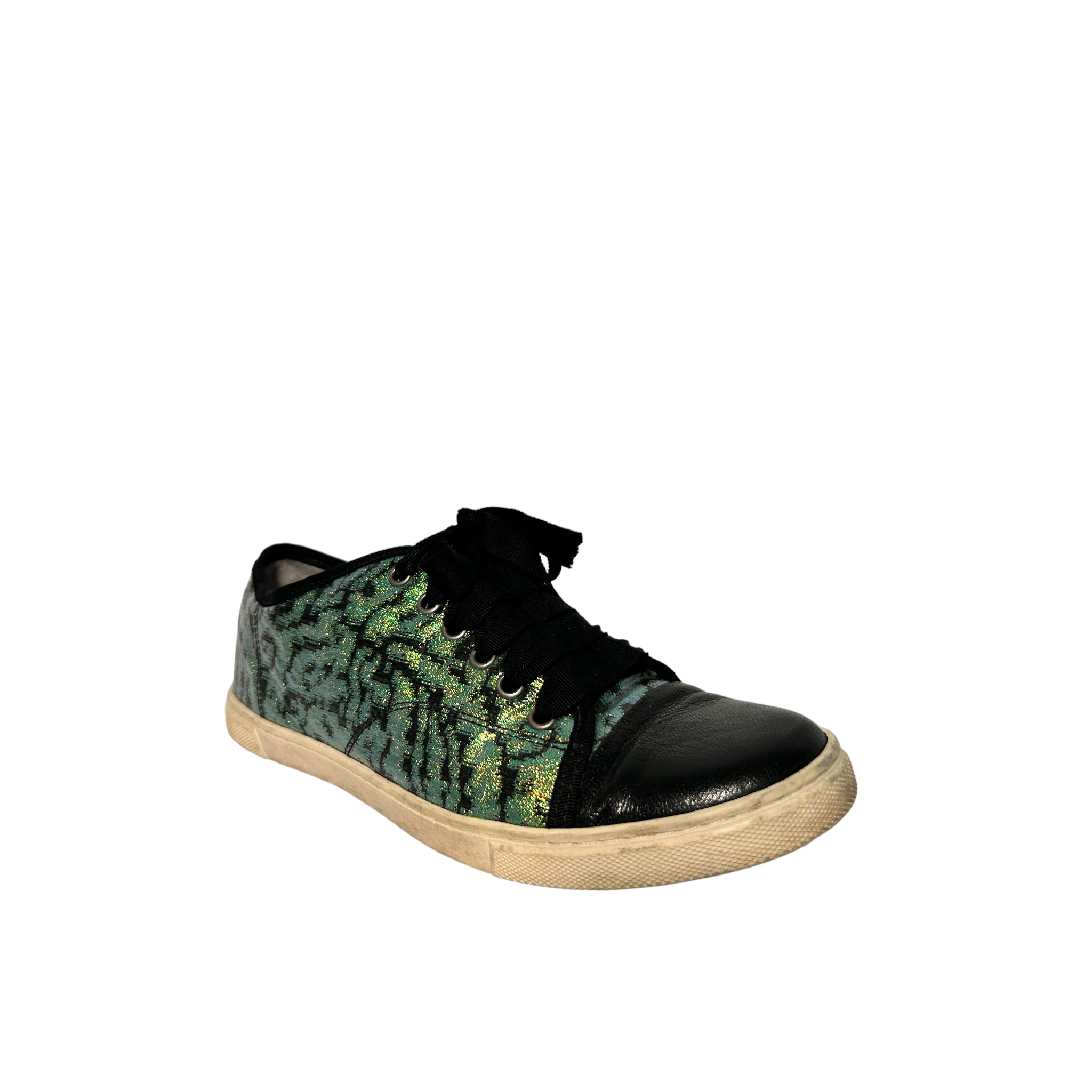LANVIN | Green Metallic Sneakers