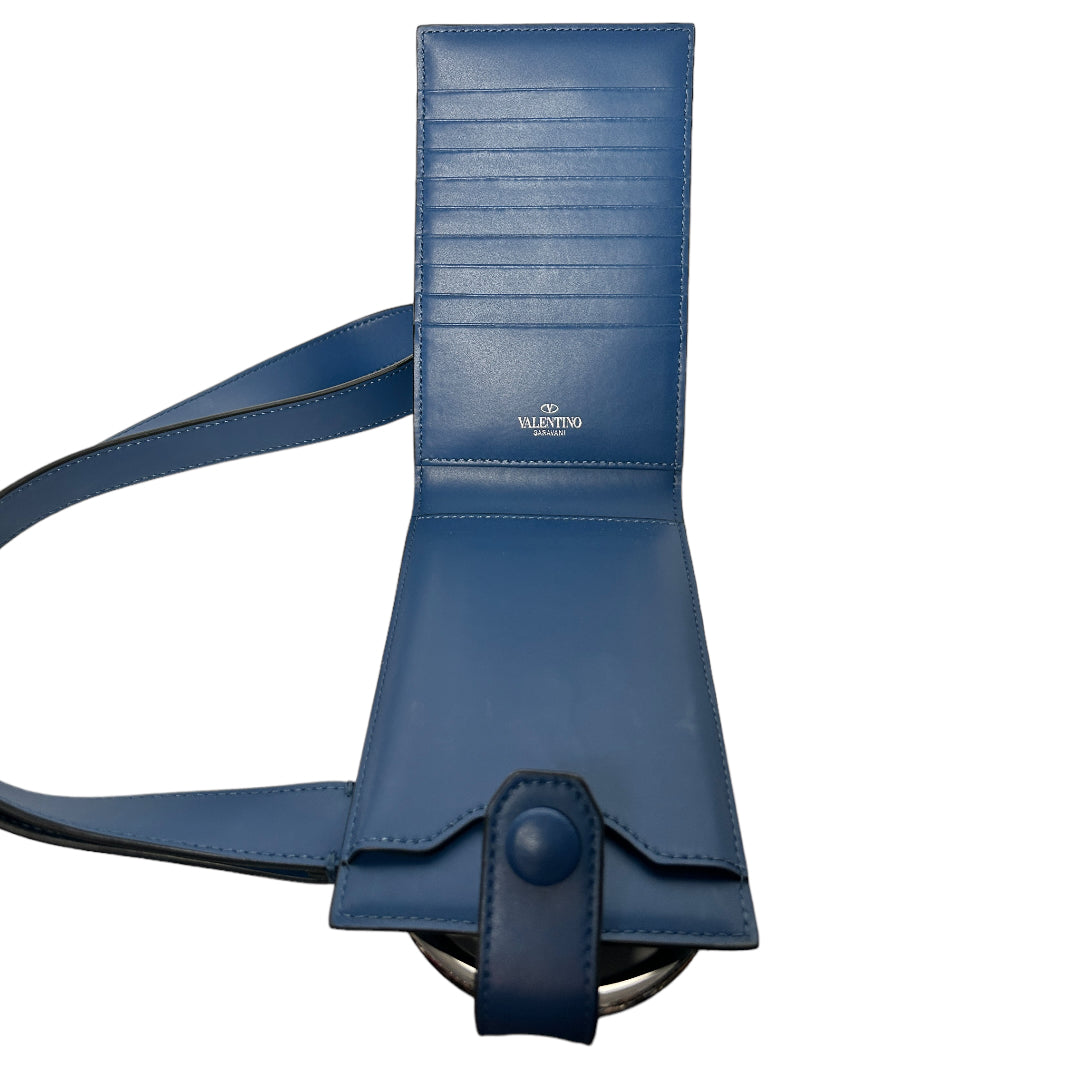 Valentino | Blue Leather Phone and Card Holder