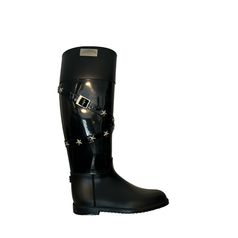 Jimmy CHOO Rubber Studded Accents Rain Boots