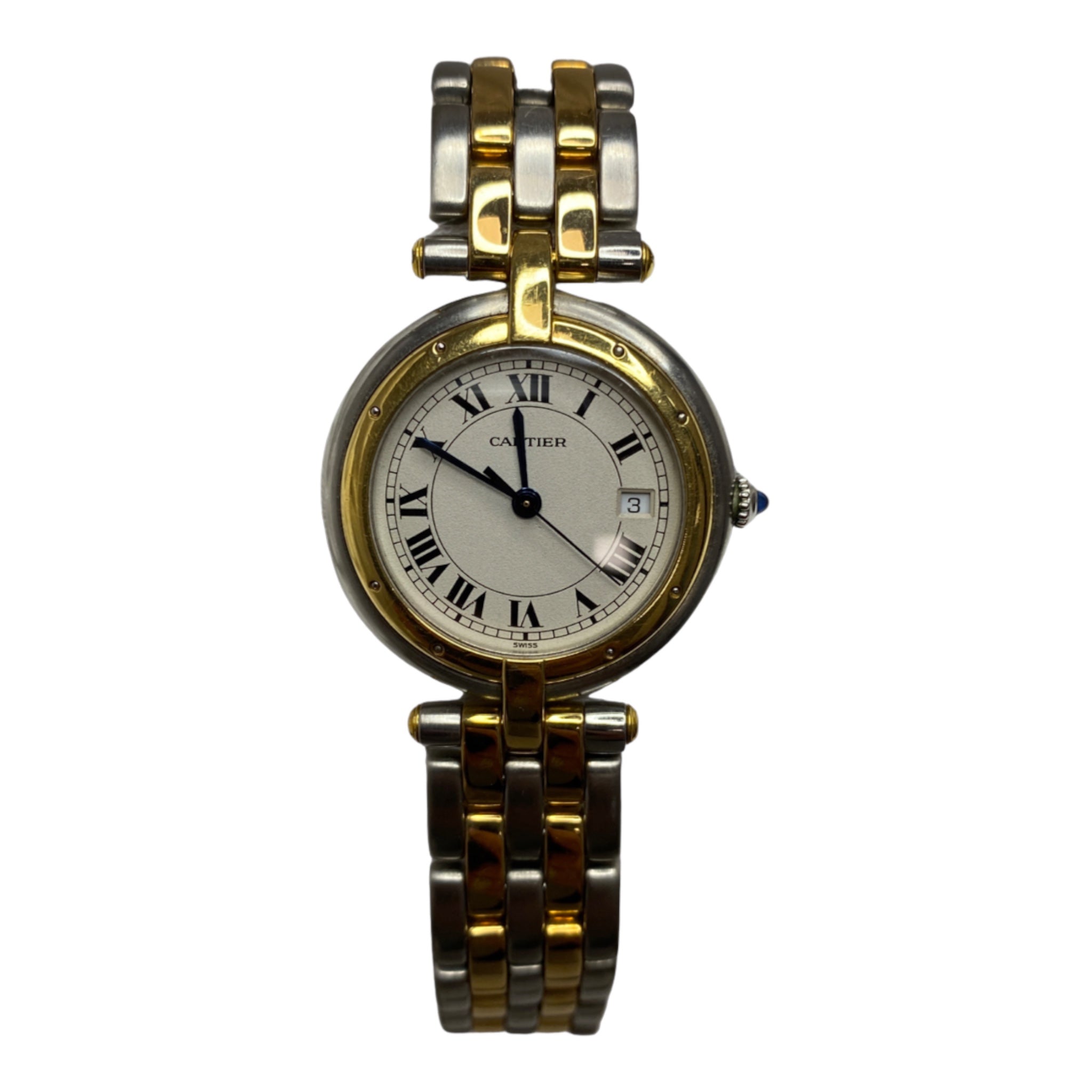 Cartier watch | Panther Vendôme Ronde | 18k yellow gold and stainless steel 29.7mm