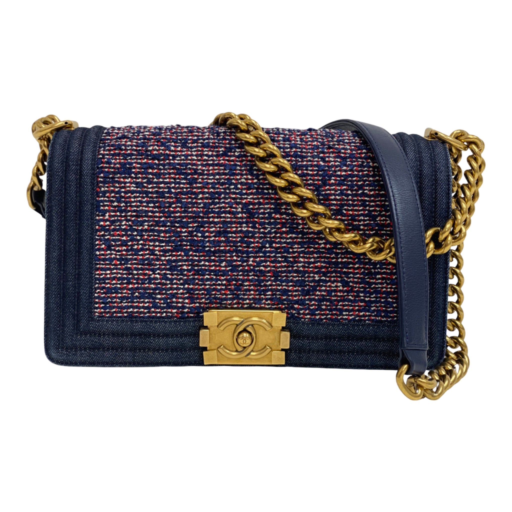 Chanel | Boy Medium Blue Tweed Bag – Canada Luxury