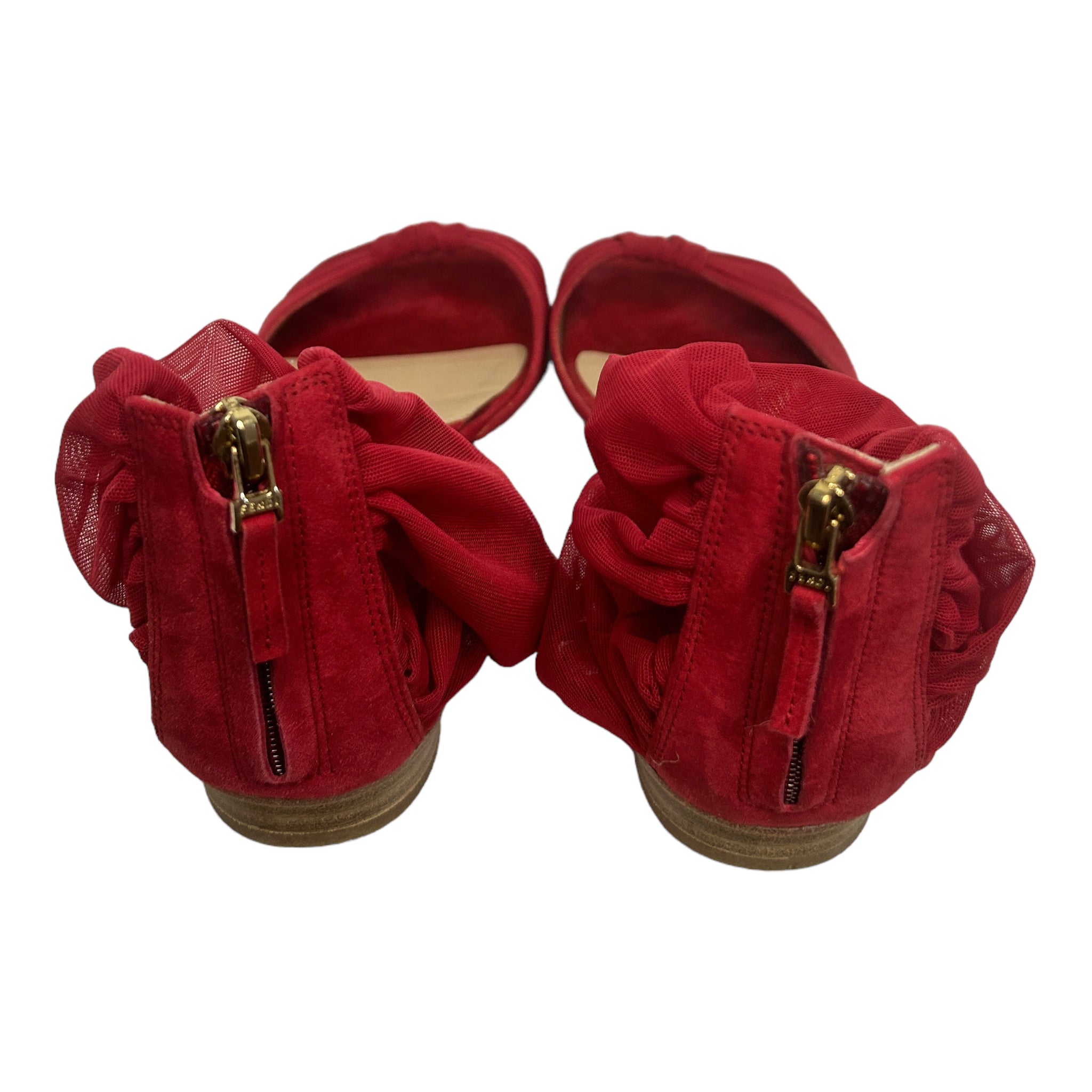 FENDI |  Red Chiffon Wrap Flat Sandals Size 37.5