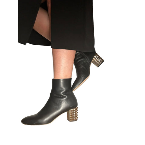 VALENTINO | Black Leather Ankle Boots