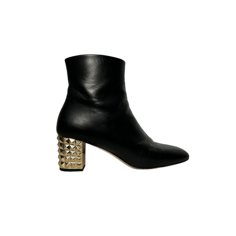 VALENTINO | Black Leather Ankle Boots