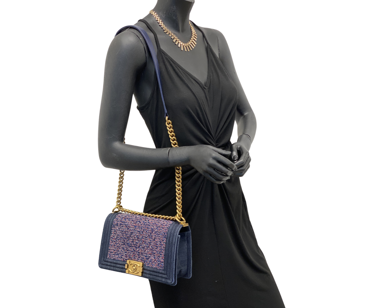 Chanel | Boy Medium Blue Tweed Bag