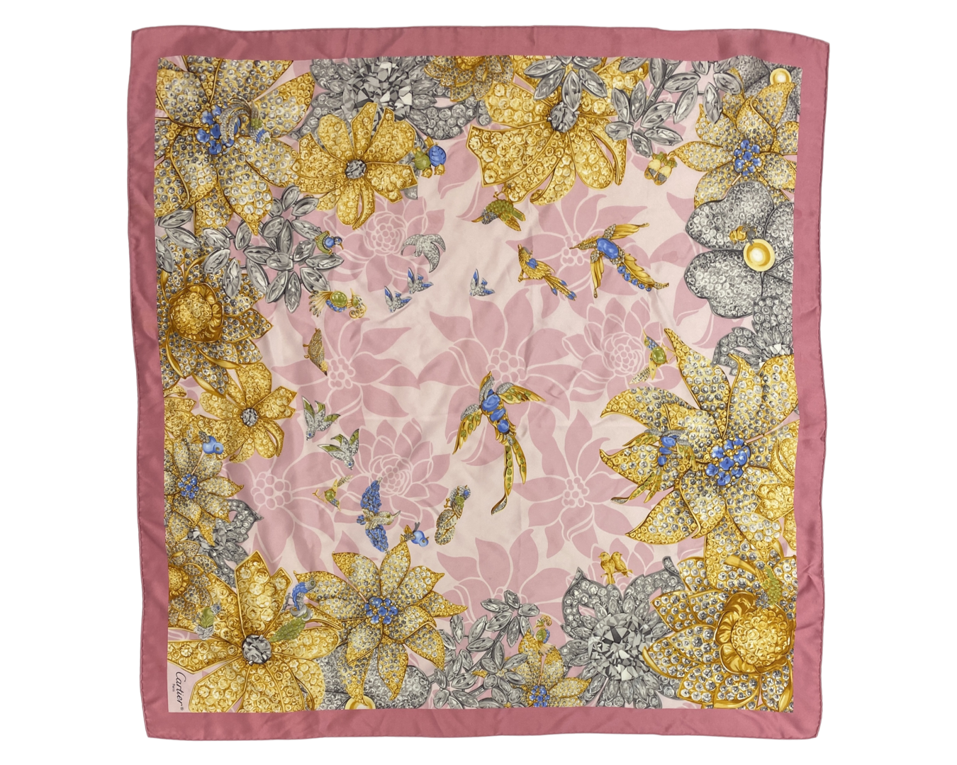 Cartier | 100% silk scarf - floral print